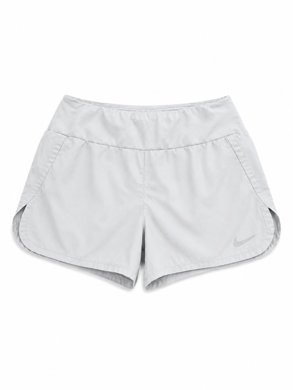 Nike Dri-FIT Running Shorts Women Small Gray Lined Athletic Workout 3" Inseam